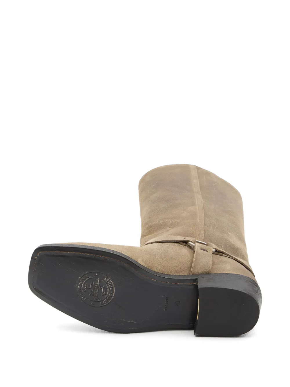 Golden Goose biker buckle strap boots Beige