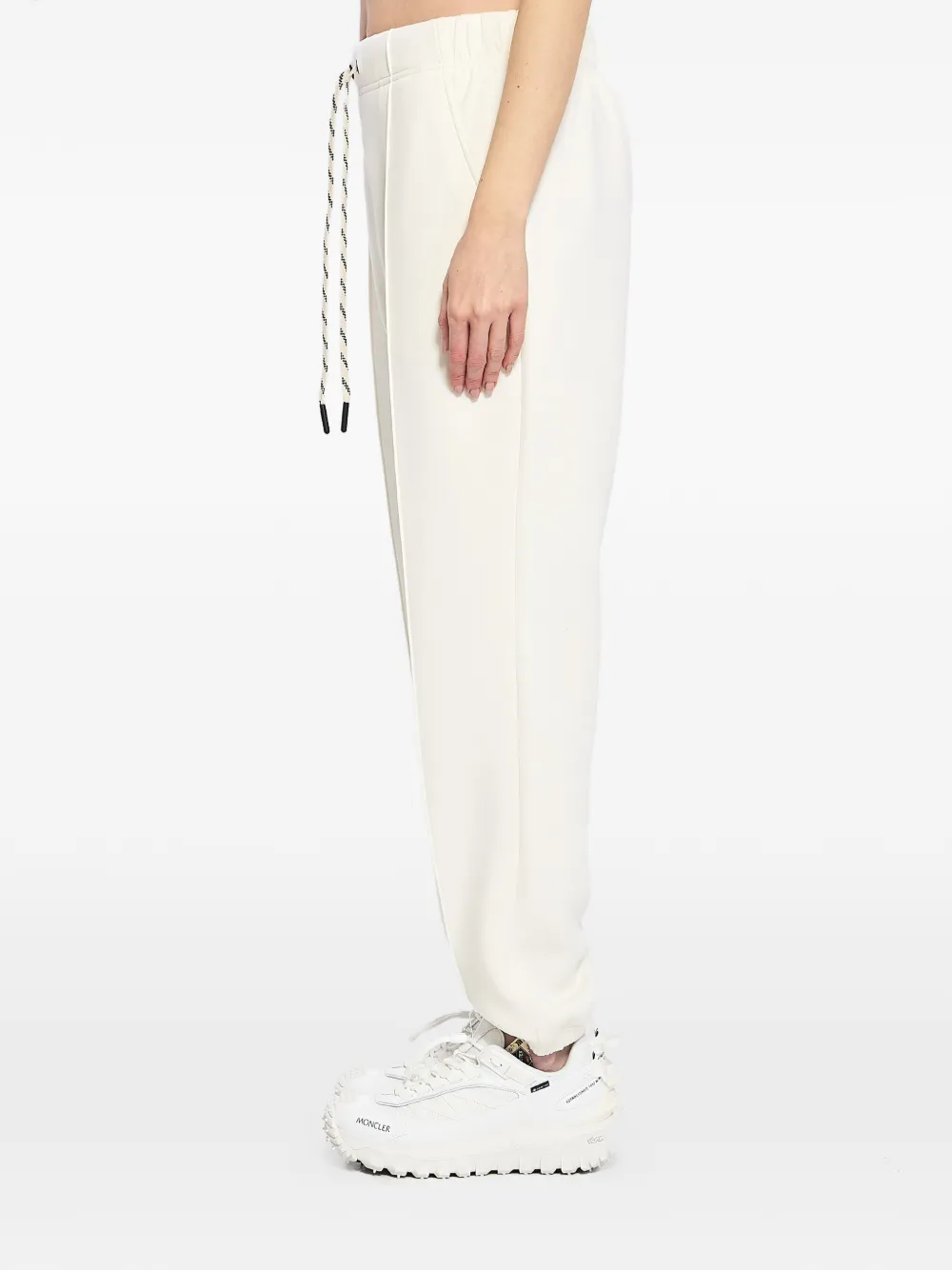 Moncler Grenoble Elastische sportbroek met plooien Beige