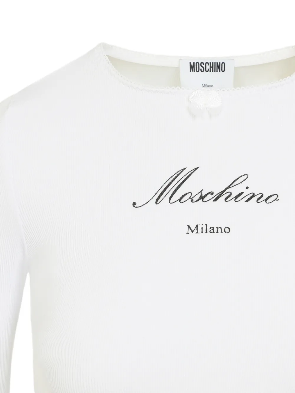 Moschino Gewelfd T-shirt met lange mouwen Wit