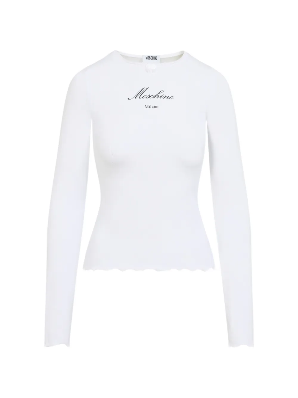 Moschino scalloped long-sleeve t-shirt - Weiß