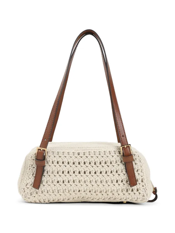 Versace Versace Tag Raffia Bowling Bag | Neutrals | FARFETCH