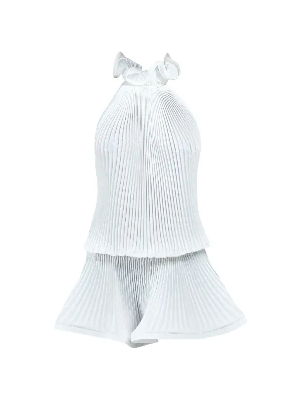 princess polly sunshowers mini dress Sunkiss Frill Mini Dress White / Blue Petite