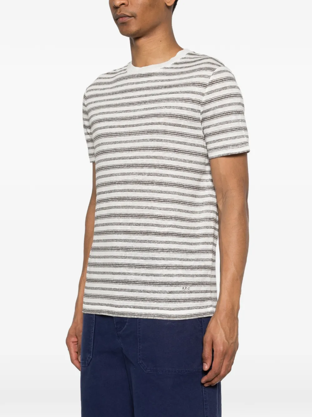 A.P.C. Ray gestreept T-shirt Wit