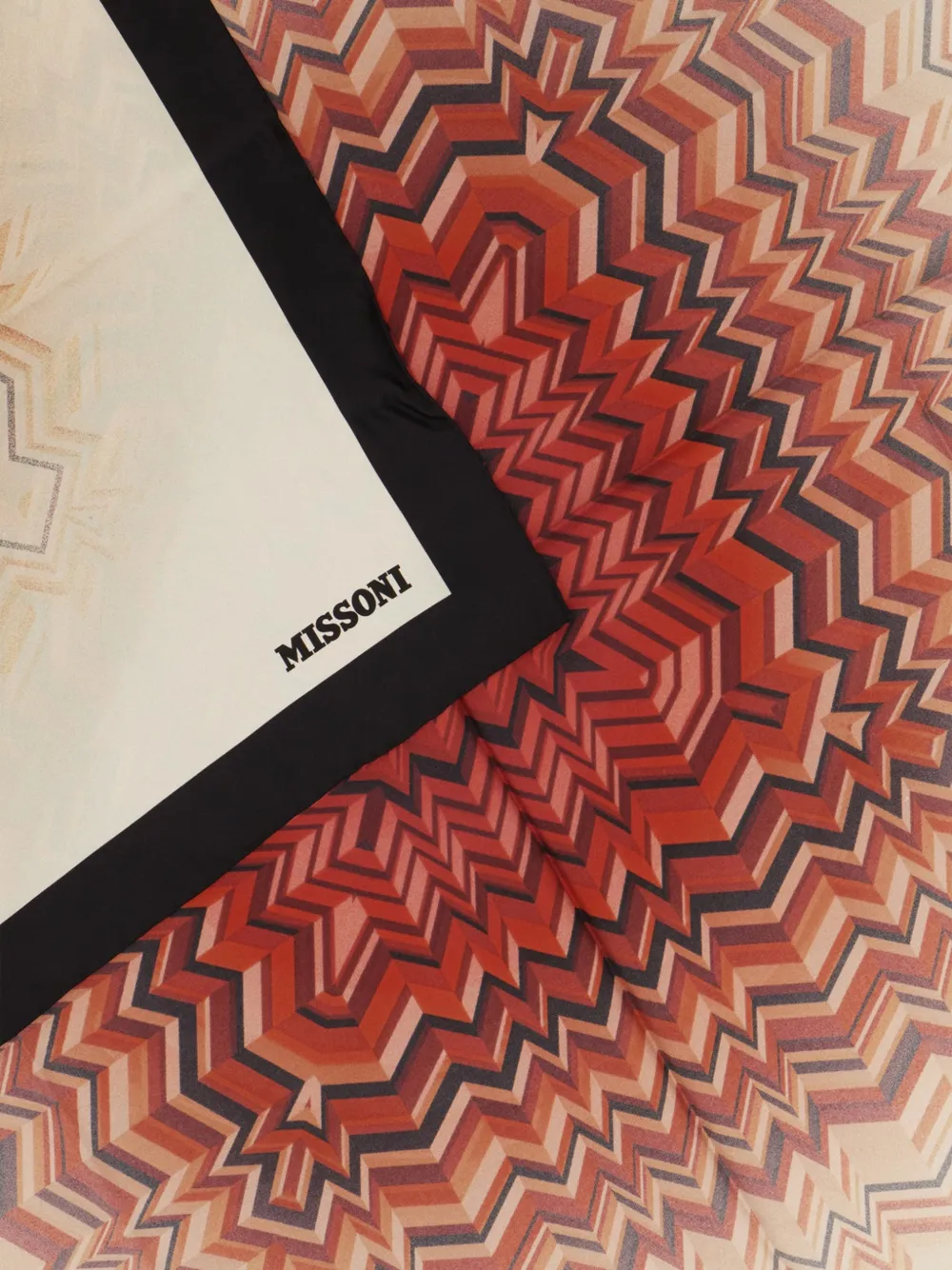 Missoni Geometric Patterned Scarf in Brown, view 2