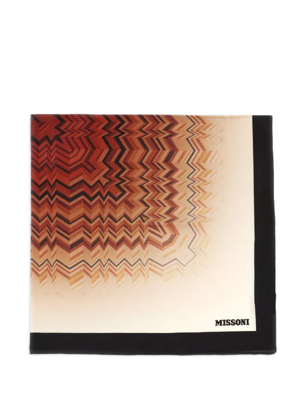 Missoni Geometric Patterned Scarf in Brown