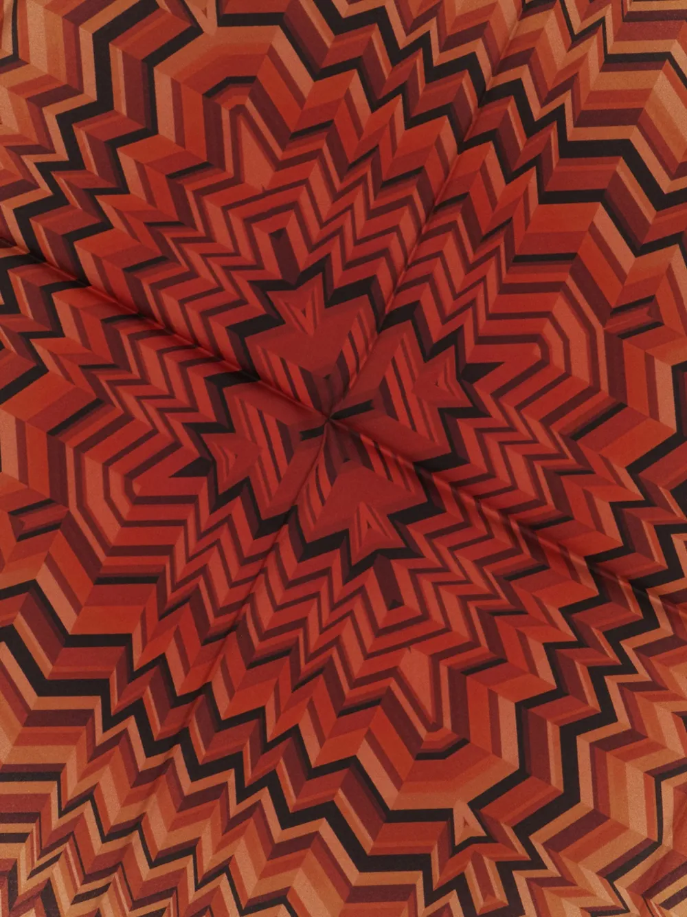 Missoni Geometric Patterned Scarf in Brown, view 3