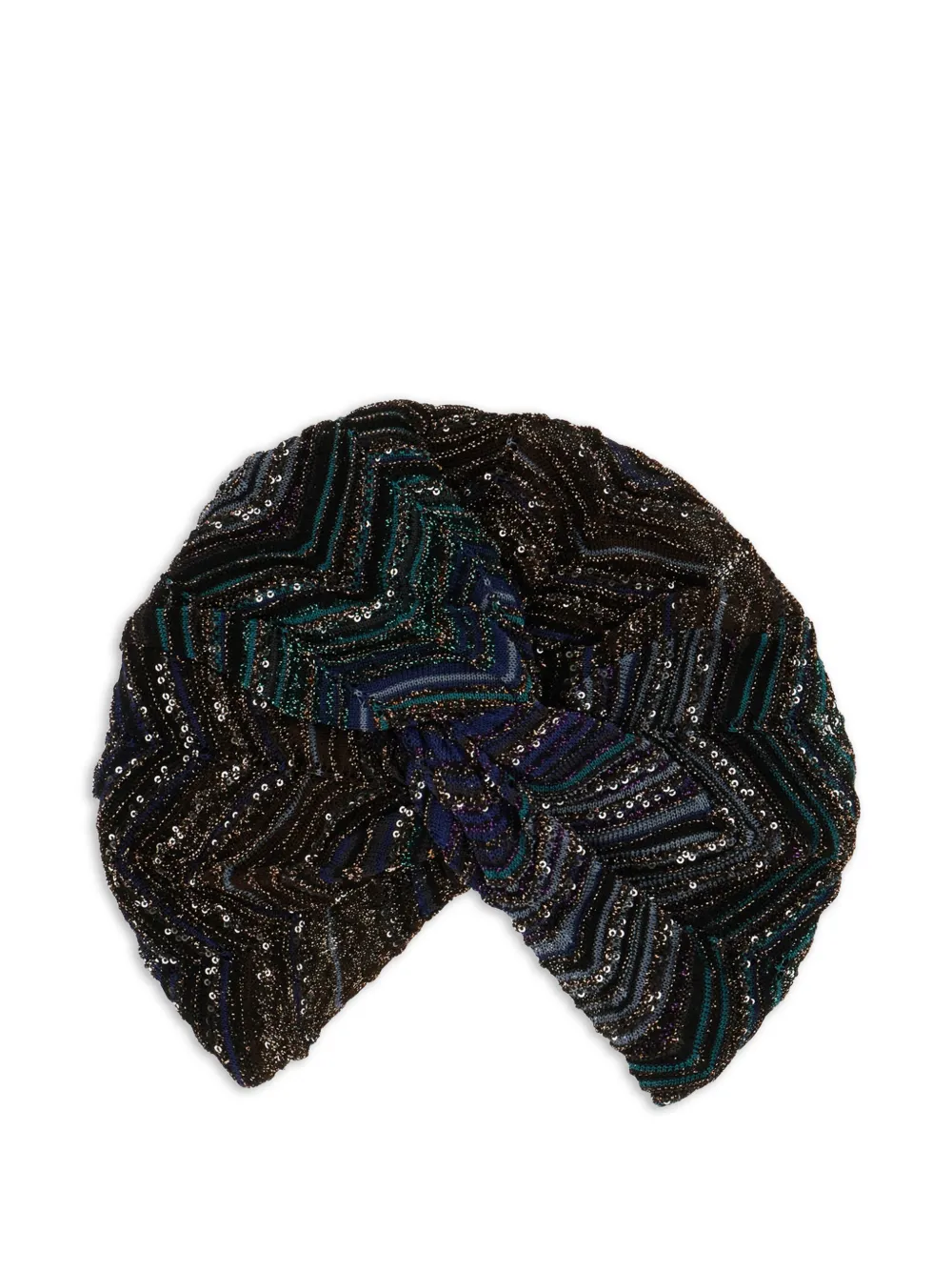  Missoni Zigzag-pattern Sequin-embelishment Hat - Blue 
