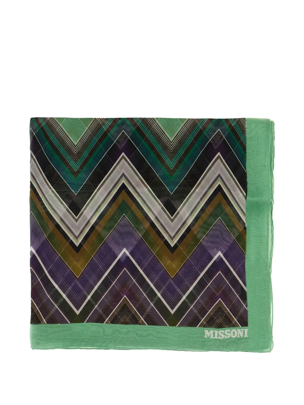 Missoni zigzag border scarf - Grigio