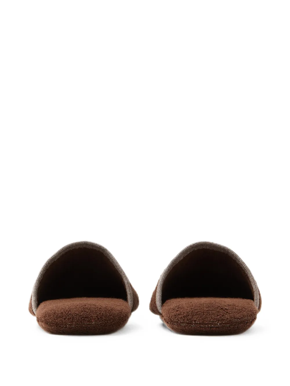 Versace Katoenen badstof jacquard slippers Bruin