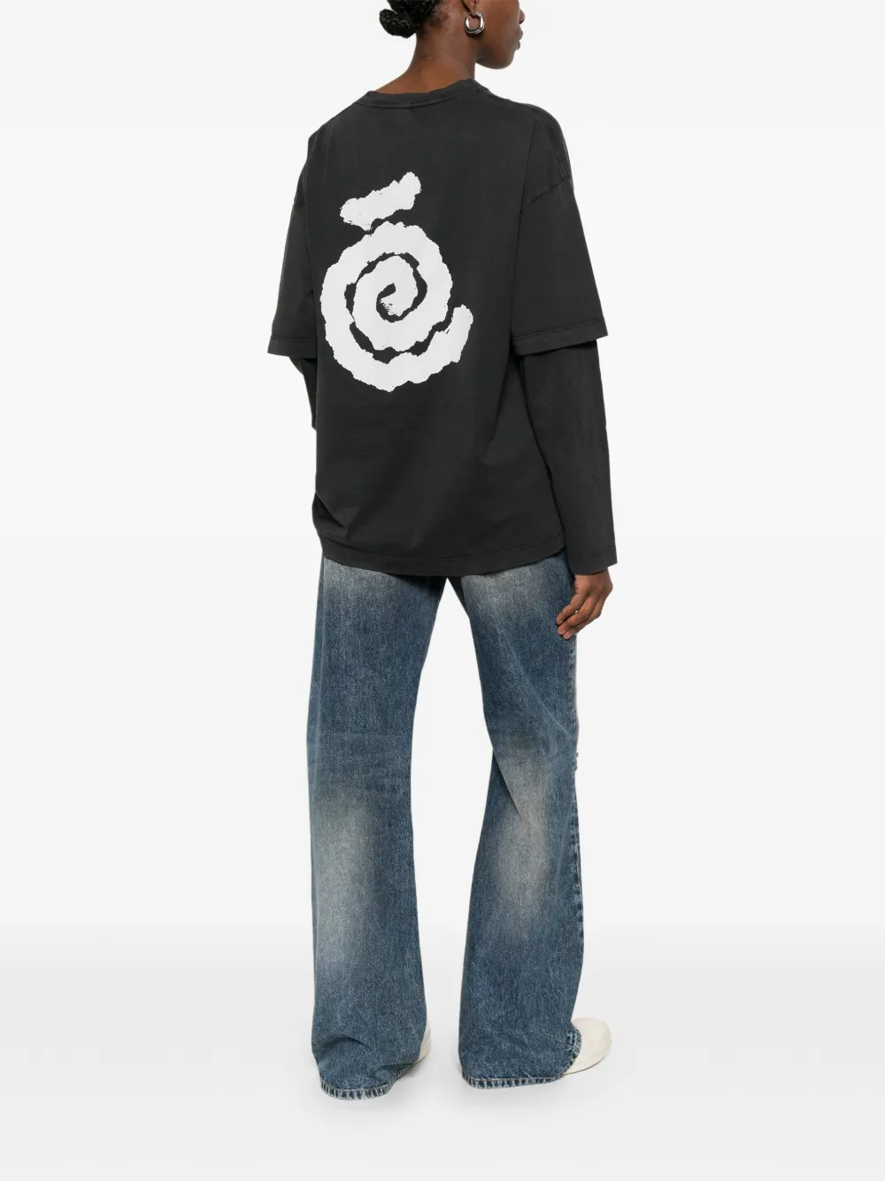  études Studio Double-sleeve Spiral T-shirt - Grey 