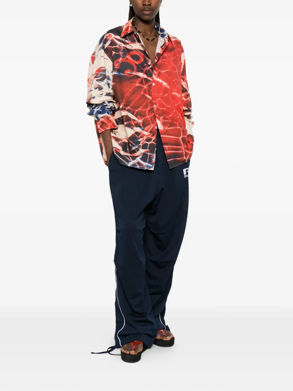 Études Studio x Maia Ruth Lee oversized overhemd Rood