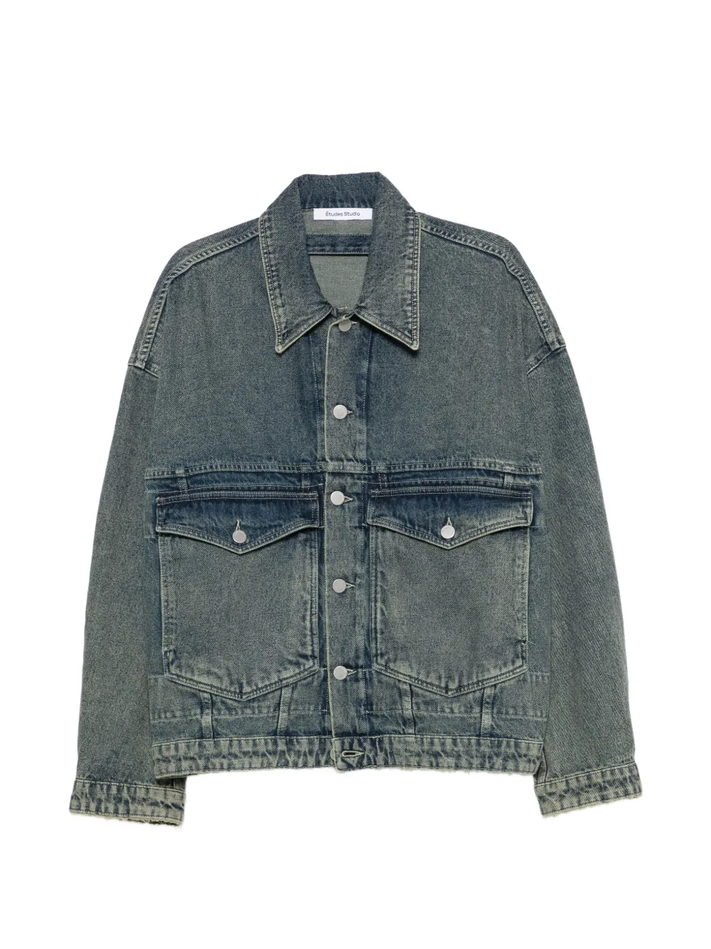 Études Studio frayed-detail denim jacket - Blu