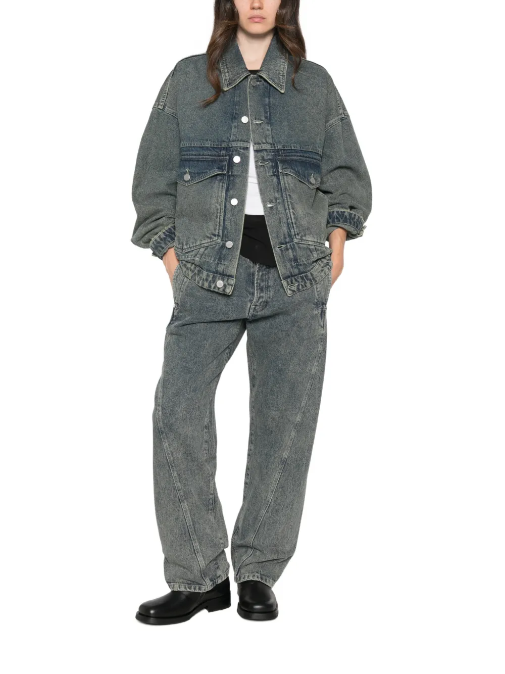 Études Studio Denim jack met franje Blauw