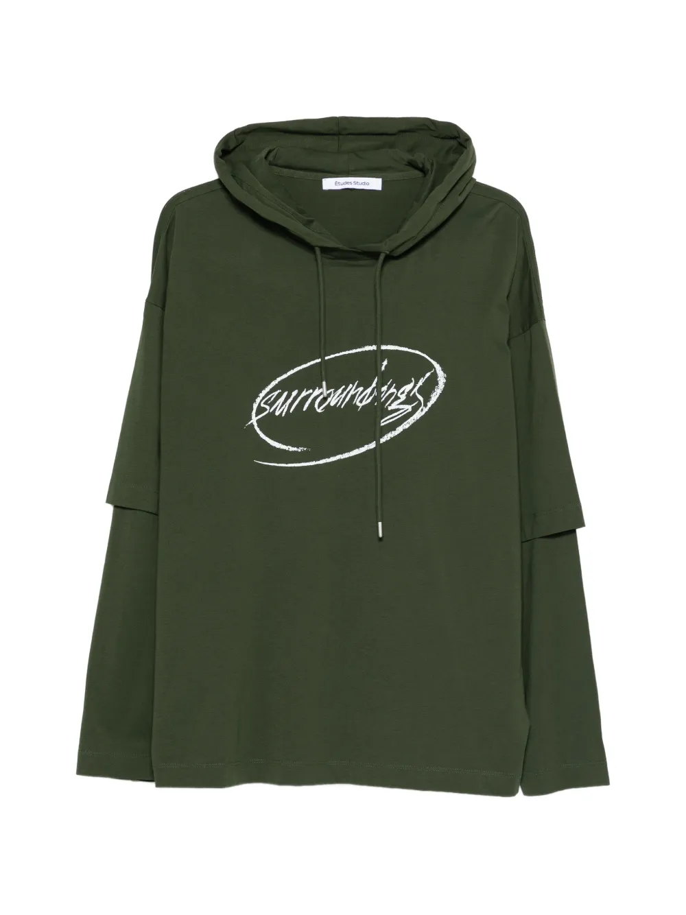 Études Studio hooded layered T-shirt - Verde