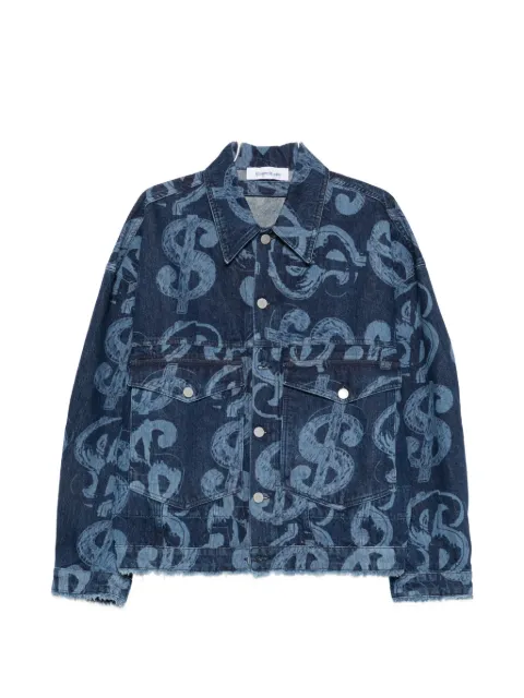 Études Studio dollar-print raw-edge denim jacket