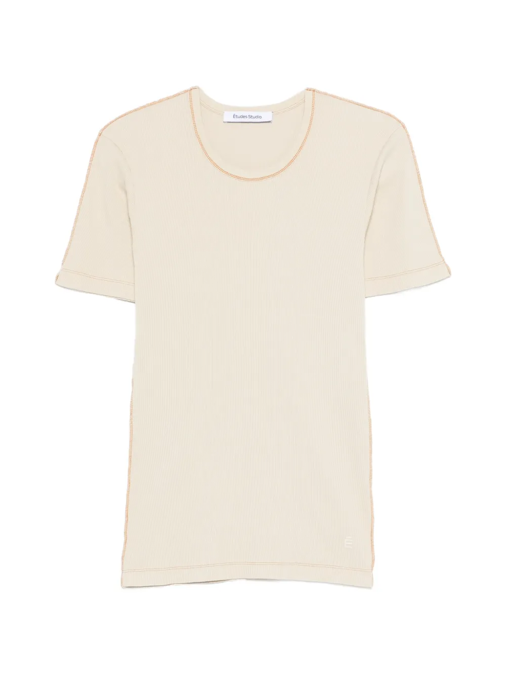 Etudes Studio Rib Trim T-shirt In Neutral