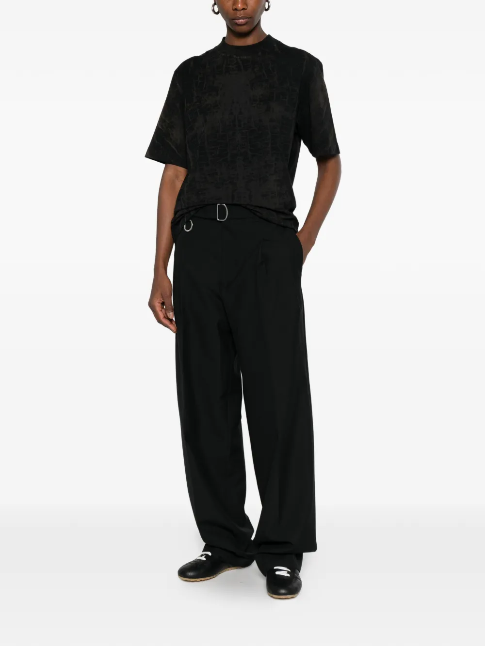 Études Studio Pantalon met ringdetail Zwart