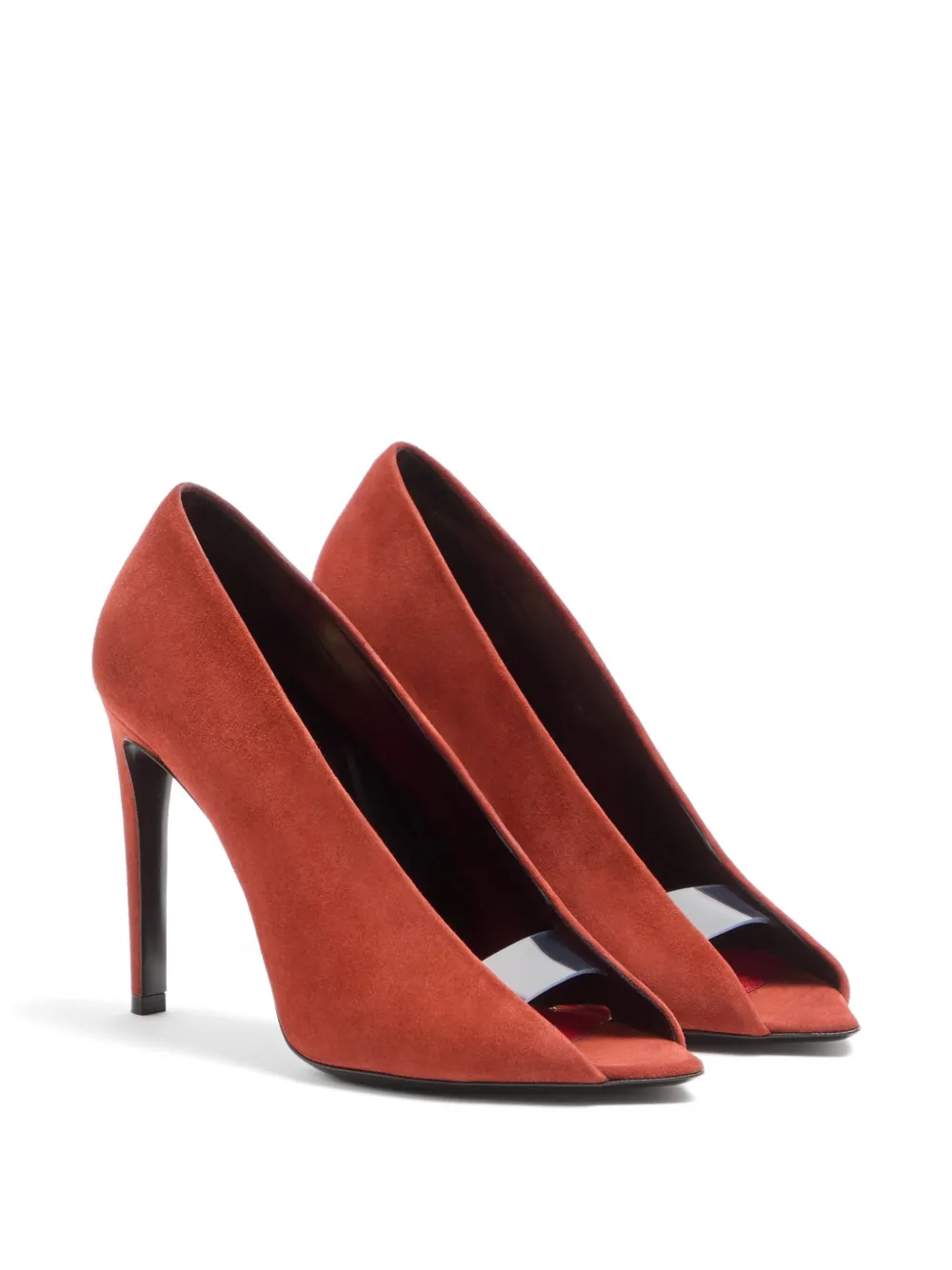Valentino Garavani open-toe révélé suede pumps 105mm Rood