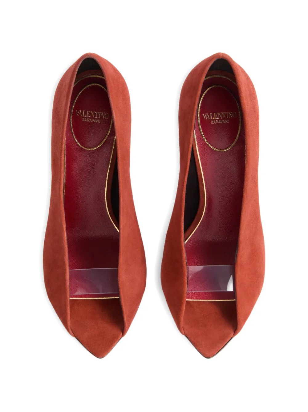 Valentino Garavani open-toe révélé suede pumps 105mm Rood