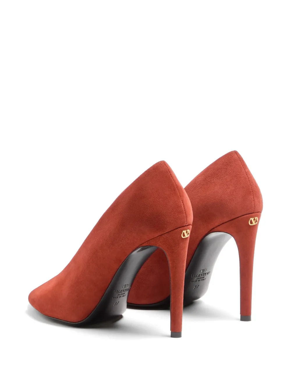 Valentino Garavani open-toe révélé suede pumps 105mm Rood