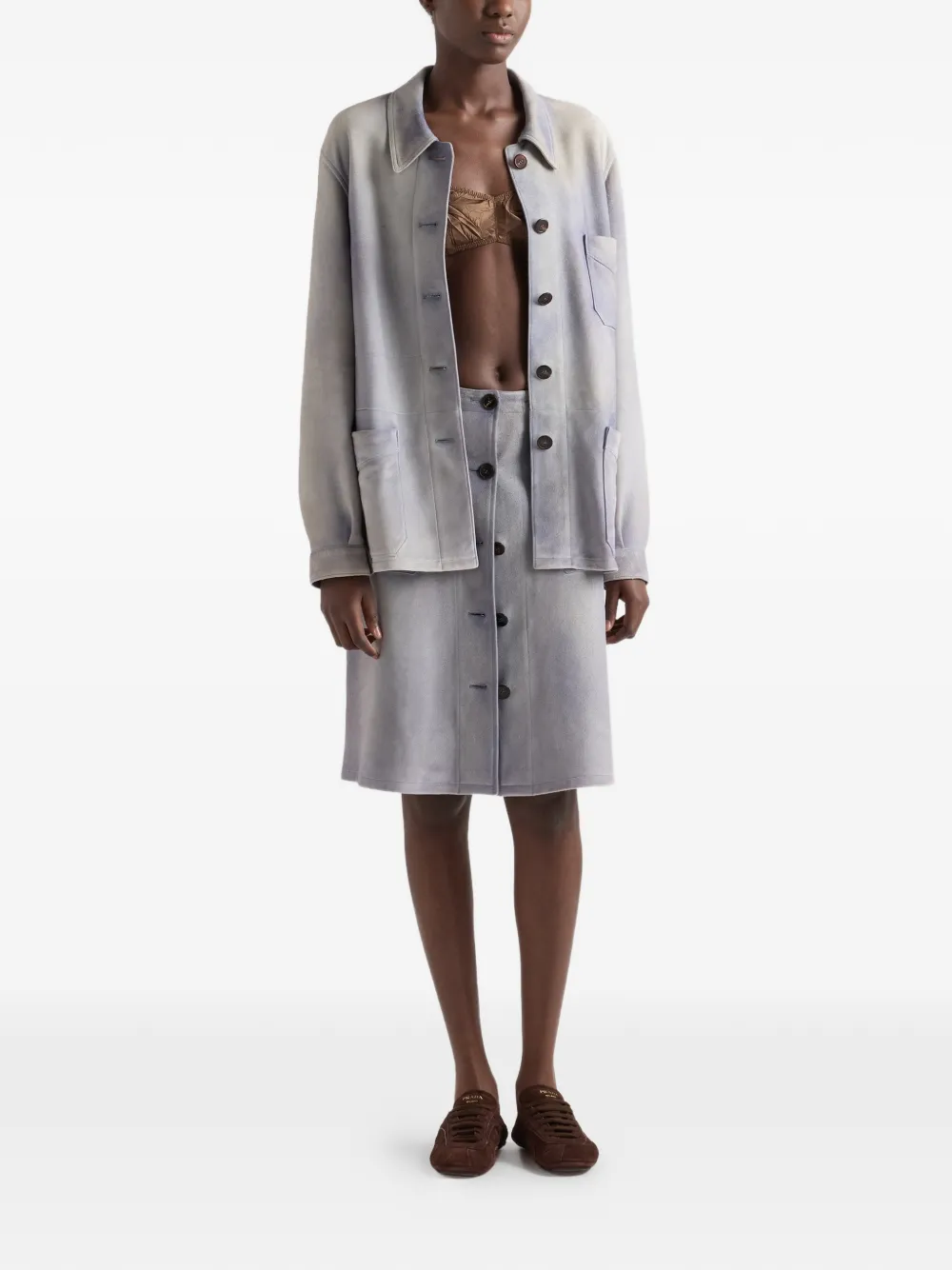 Prada Suède jack Blauw