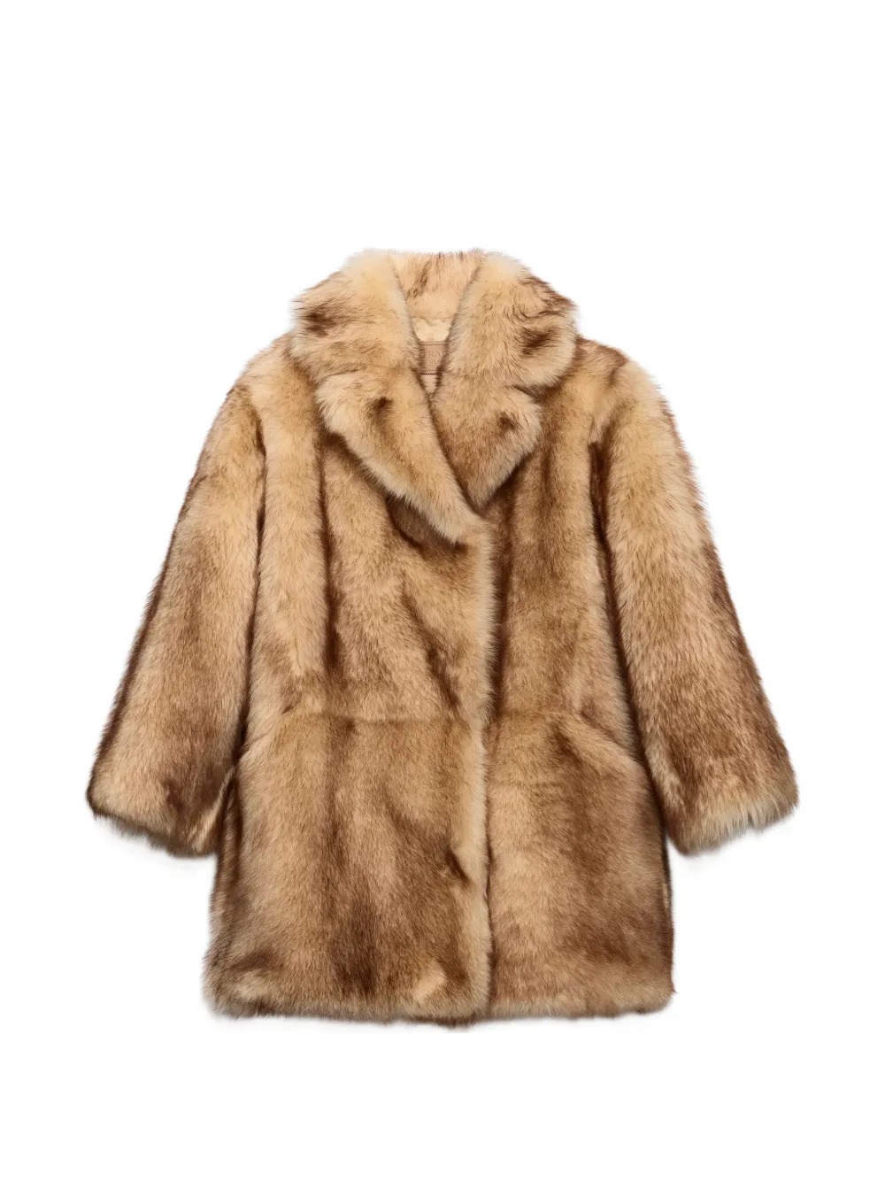 Prada shearling caban coat - Marrone