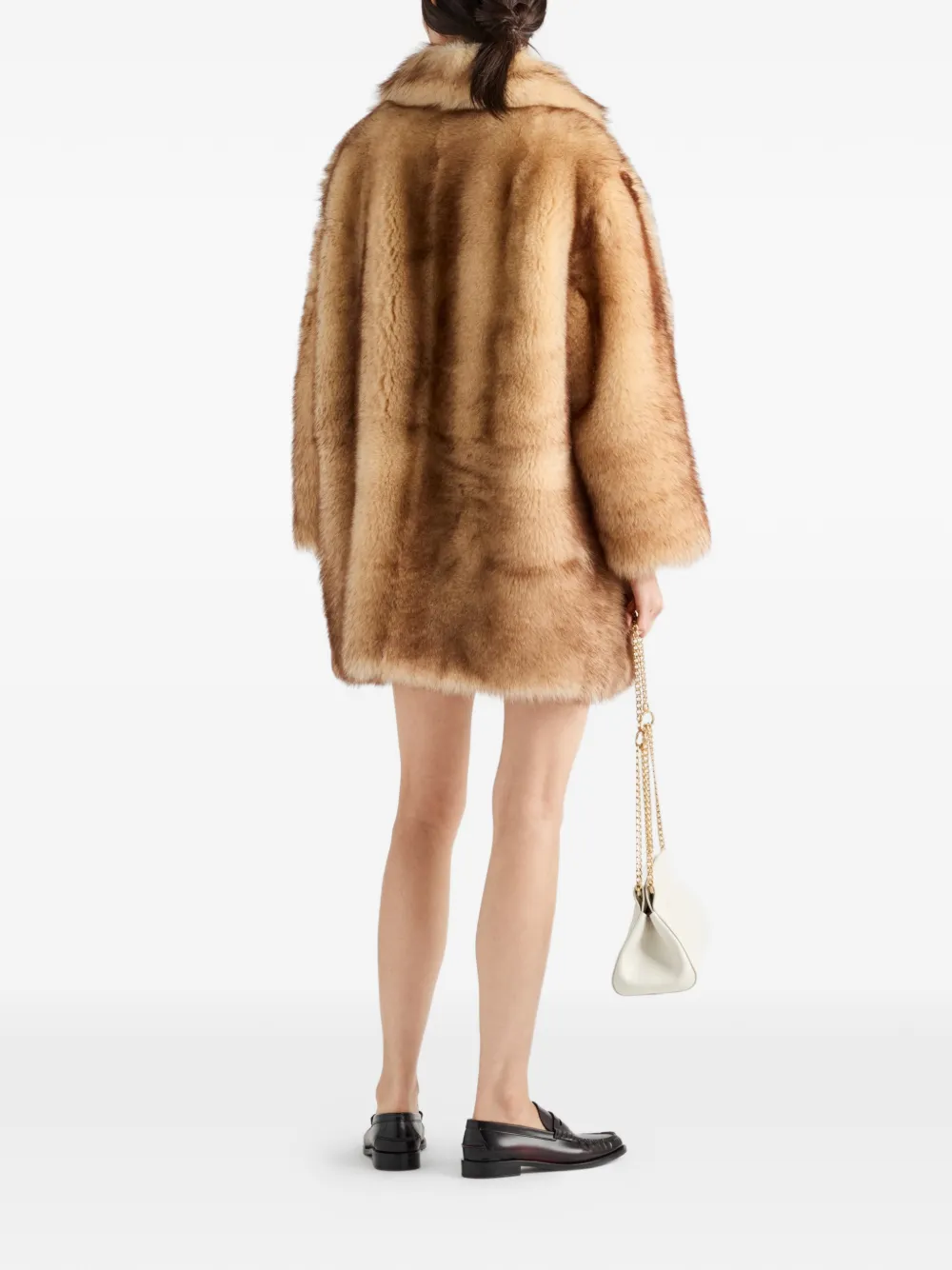  Prada Cappotto In Shearling - Marrone 