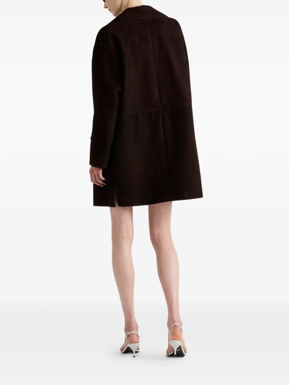  Prada Suede Coat - Brown 