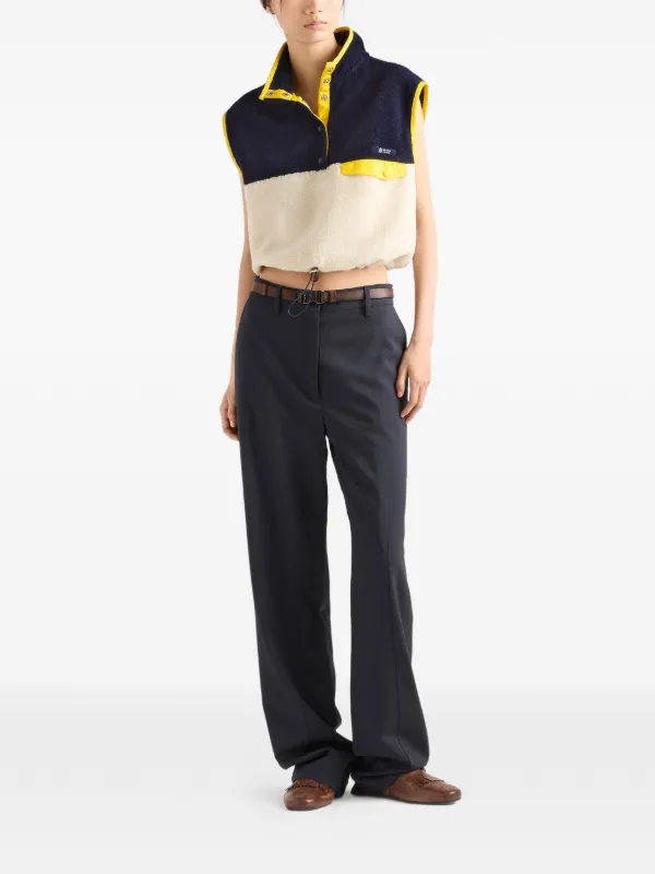 Prada Pile Turtleneck Blouson Vest | Neutrals | FARFETCH IE