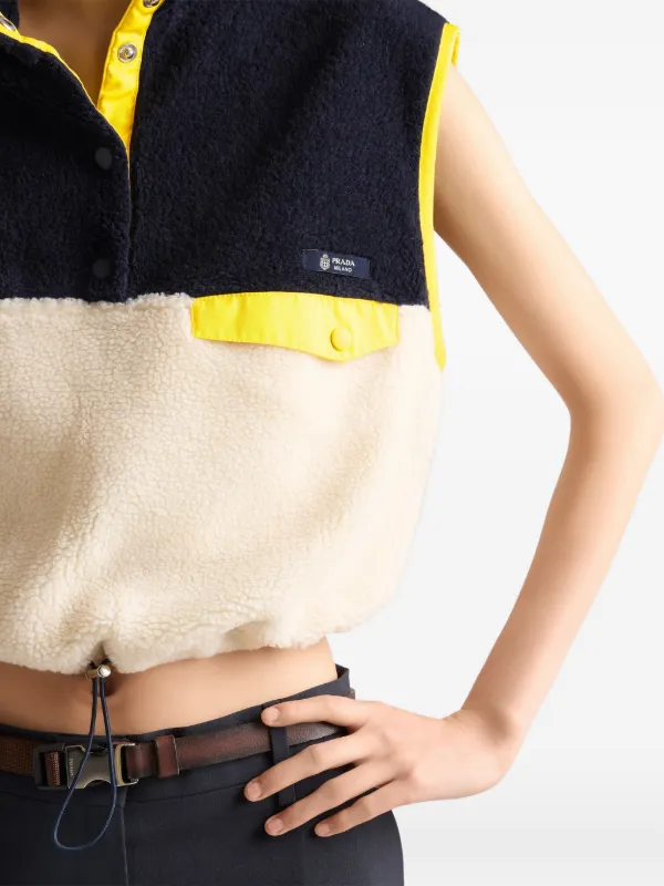 Prada Pile Turtleneck Blouson Vest | Neutrals | FARFETCH IE