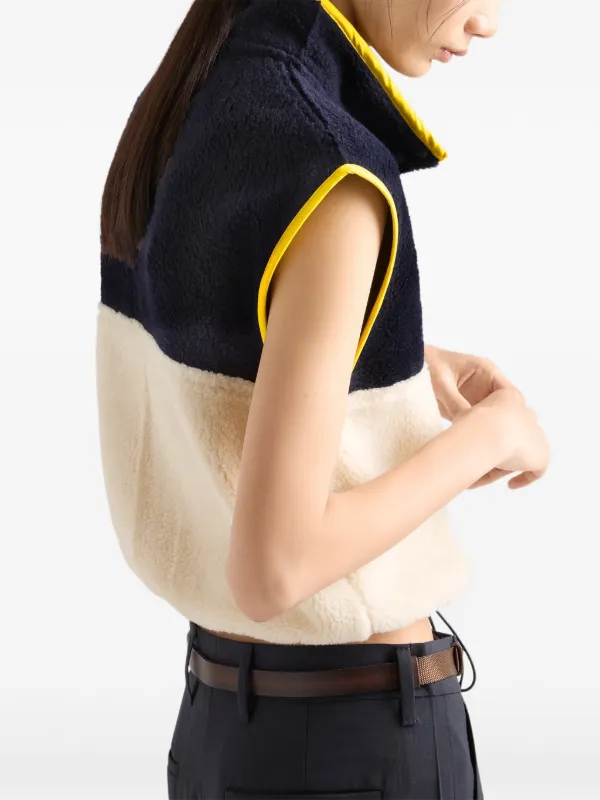 Prada Pile Turtleneck Blouson Vest | Neutrals | FARFETCH IE