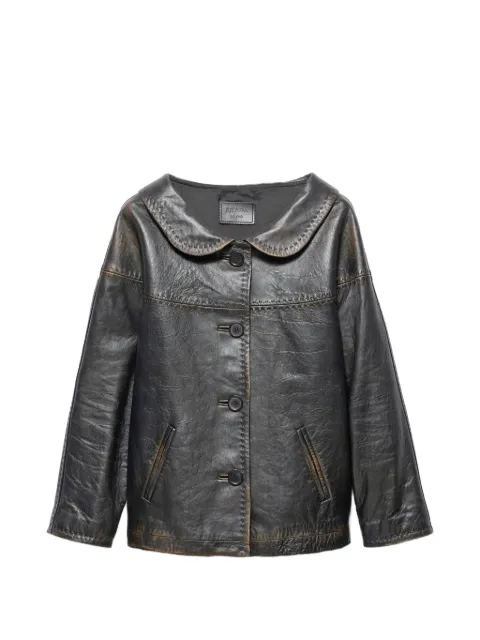 Prada antiqued nappa leather jacket