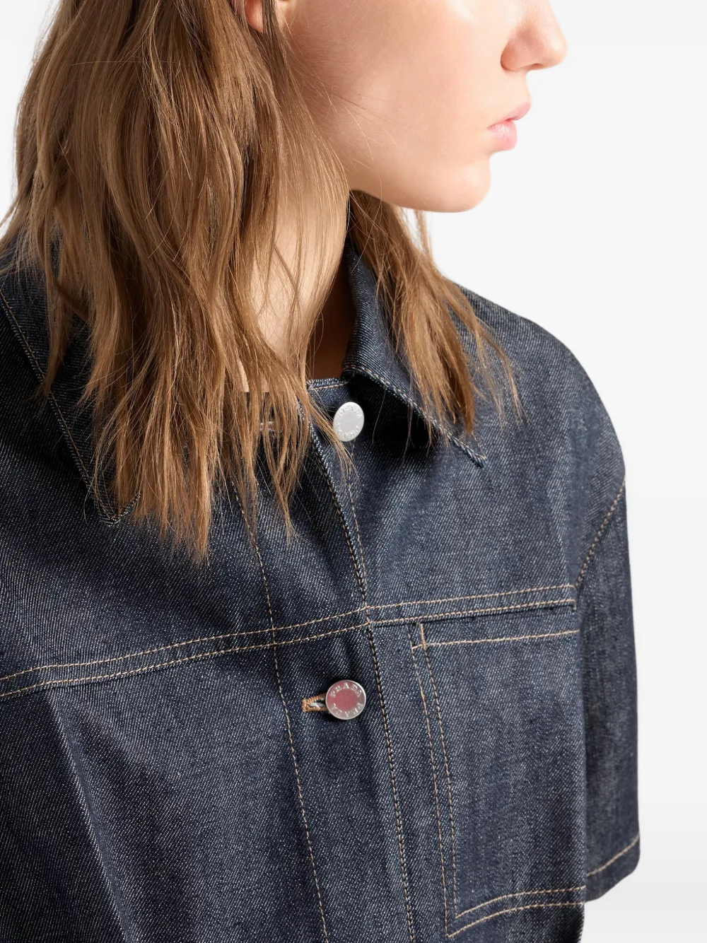 Prada Spijkerjurk met ceintuur Blauw