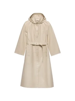 PRADAレザートレンチコート Prada レザー ダブルコート | ブラウン | FARFETCH JP