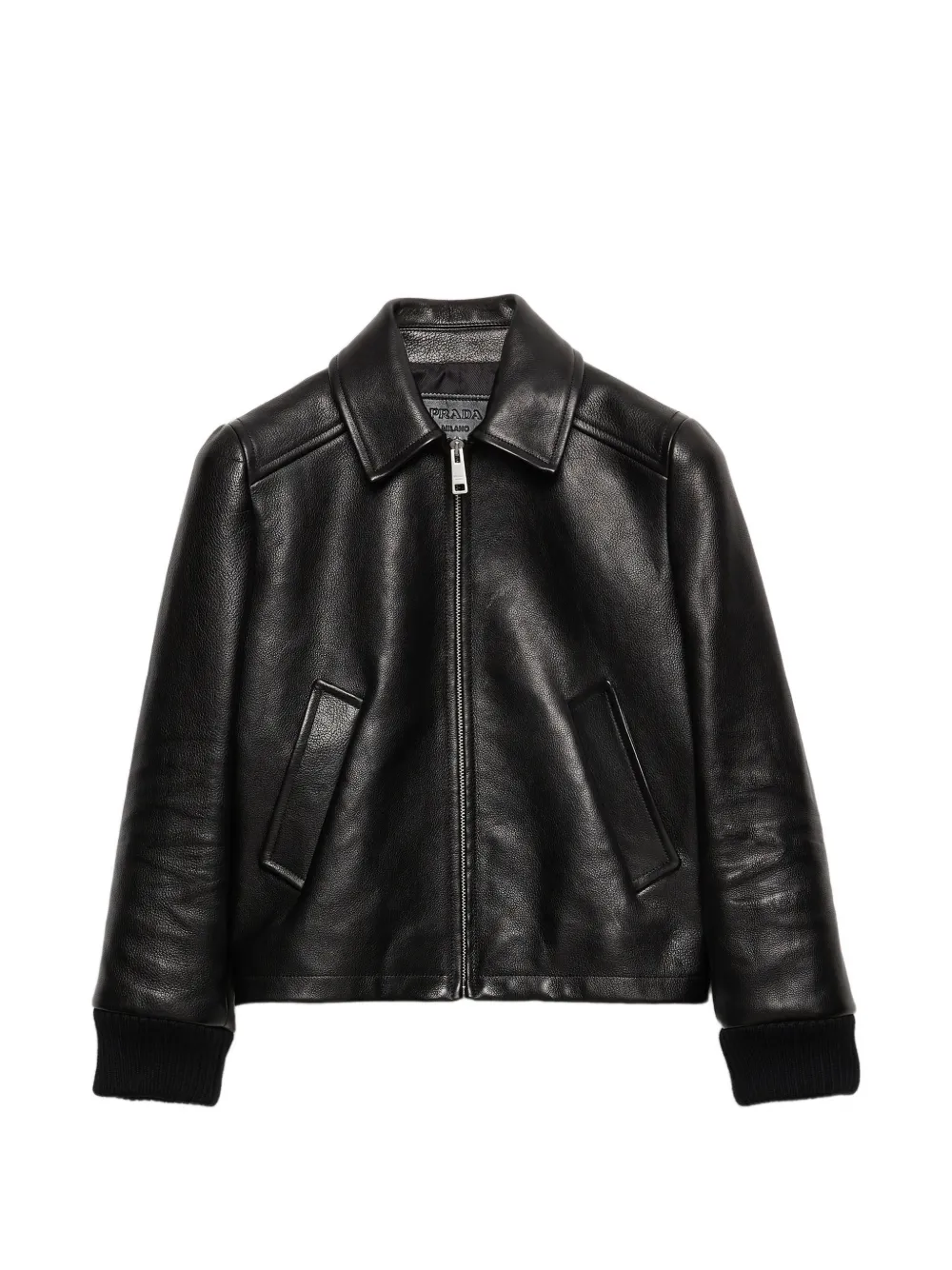 Prada leather blouson jacket - Nero