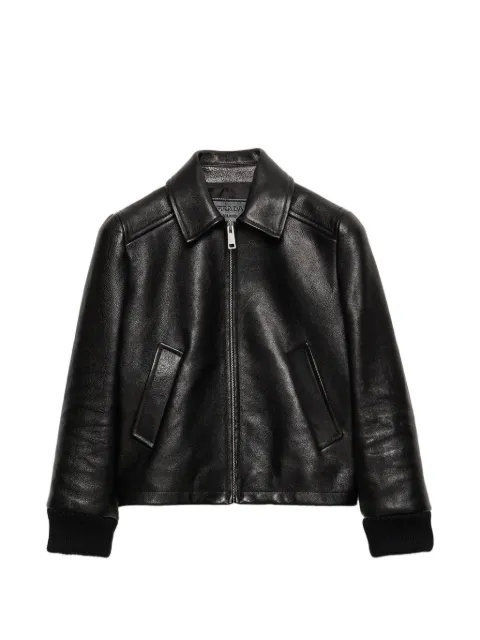Prada leather blouson jacket