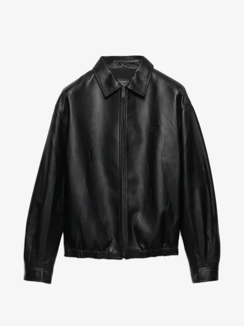 Prada chamarra de piel de napa
