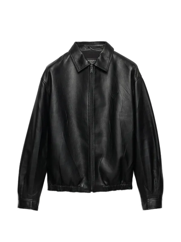 Prada Nappa Leather Jacket | Black | FARFETCH AU