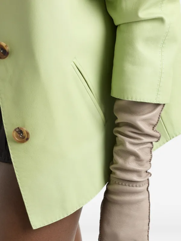 Prada Nappa Leather Jacket | Green | FARFETCH