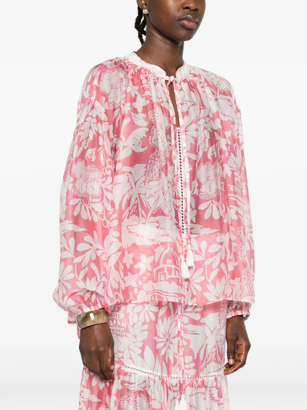  Ermanno Firenze Floral-print Blouse - Pink 