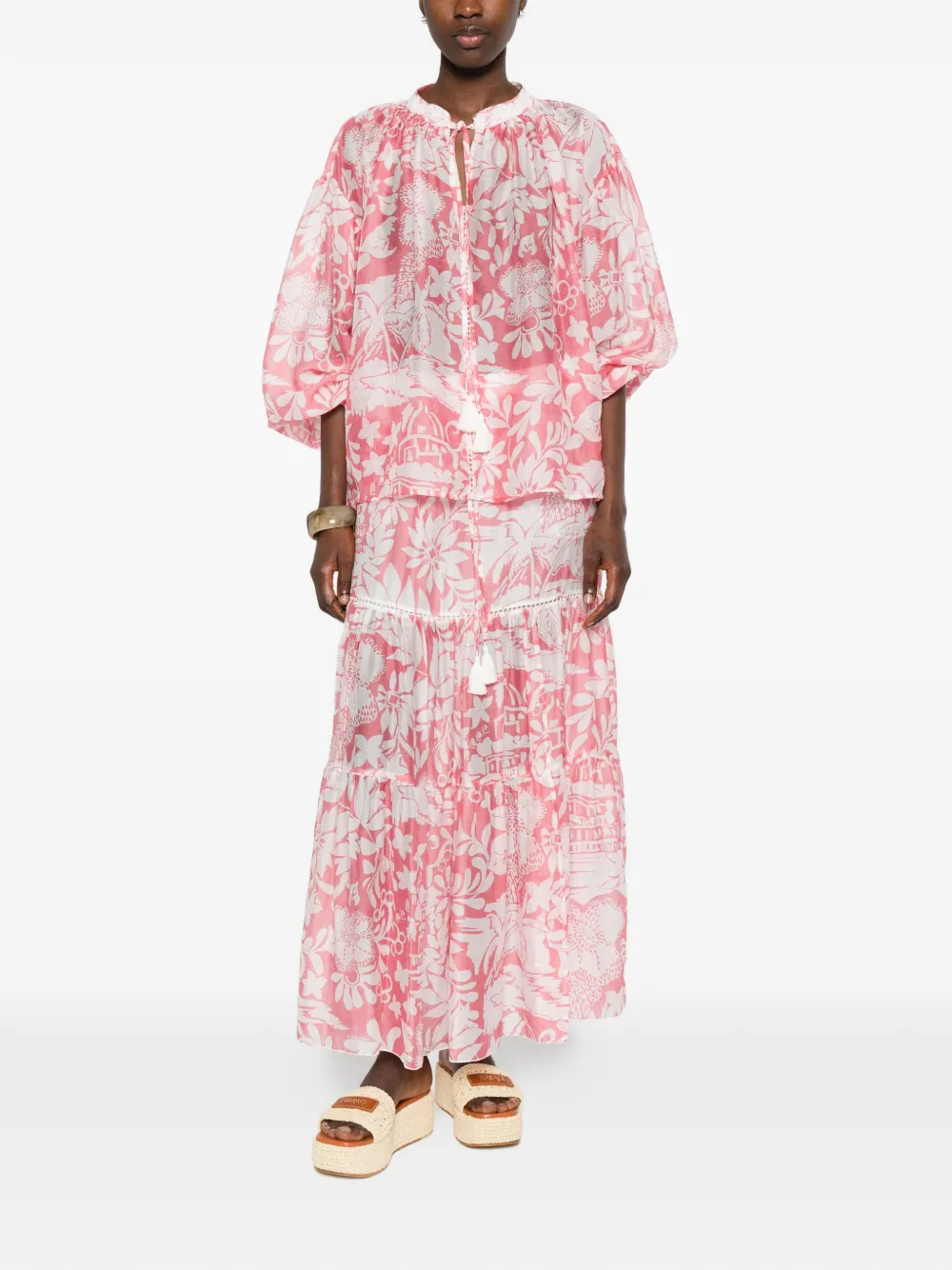  Ermanno Firenze Floral-print Blouse - Pink 