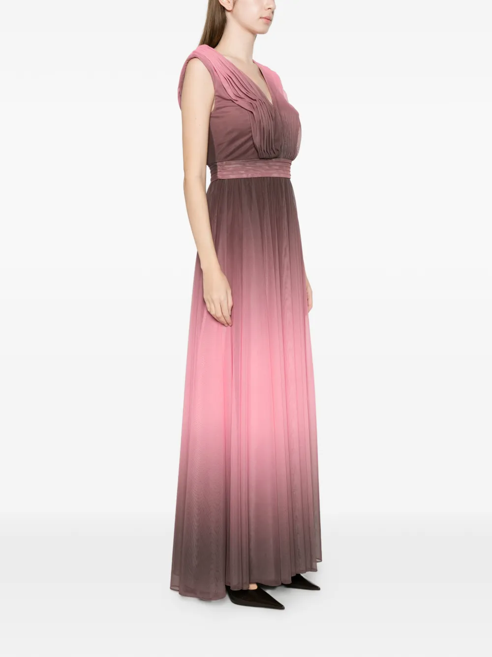  Ermanno Firenze V-neck Maxi Dress - Pink 
