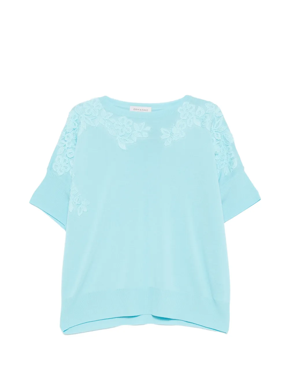 ERMANNO FIRENZE Top in pizzo a fiori - Nero