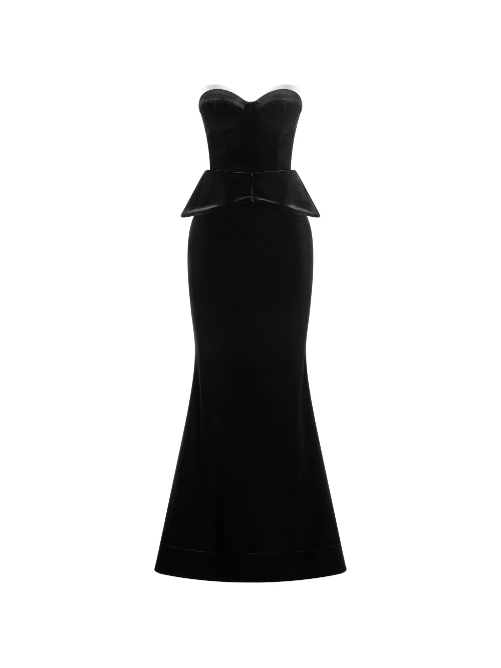 IMROSKA Imroska 23 Tuxedos strapless peplum maxi dress - Schwarz