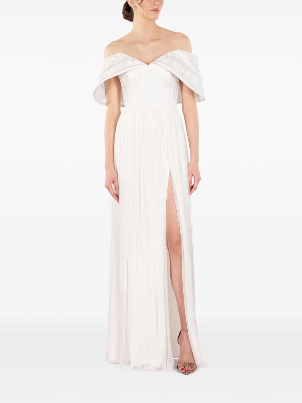 Ale Embroidered Split Maxi Dress