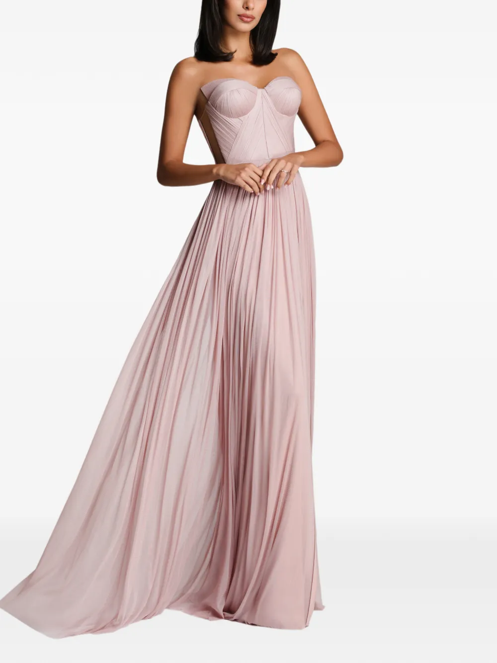  Imroska Imroska Sweet 18 Strapless Split Maxi Dress - Pink 