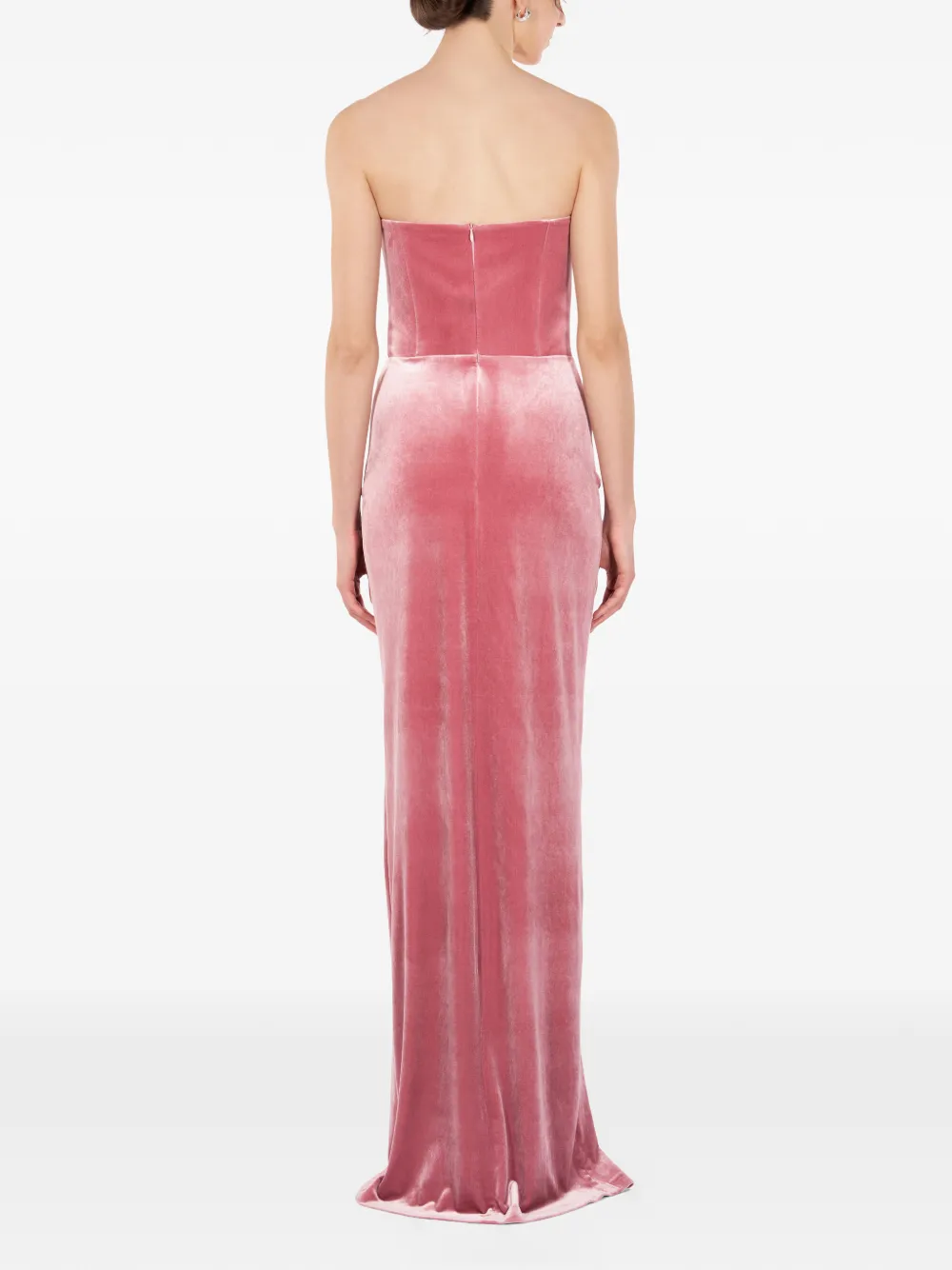 IMROSKA 24 strapless maxi-jurk met split Roze