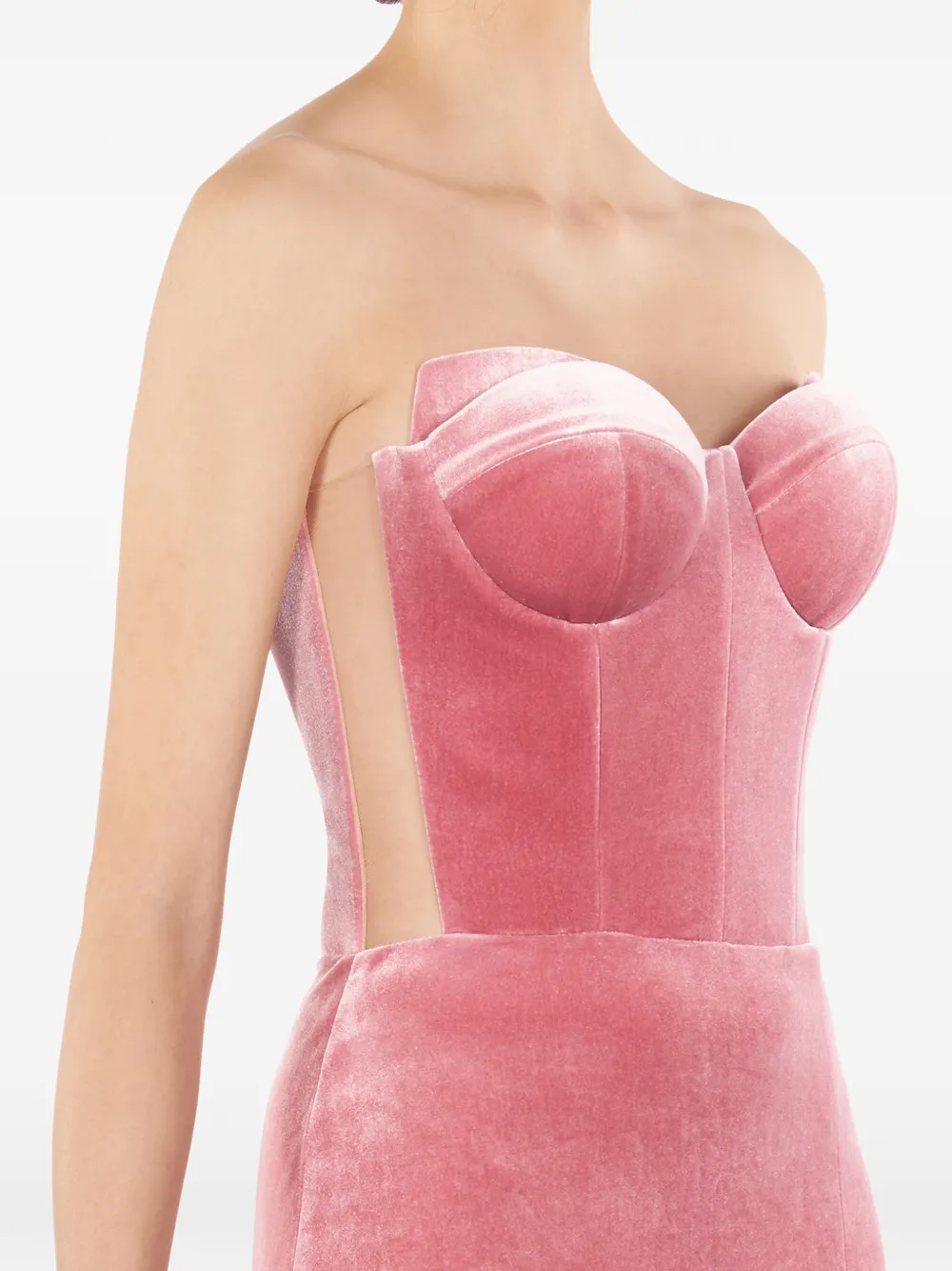 IMROSKA 24 strapless maxi-jurk met split Roze