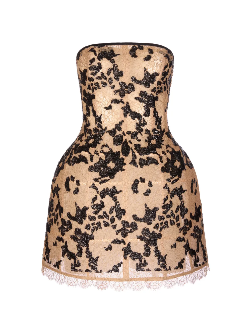 IMROSKA Imroska 29 lace strapless mini dress - Toni neutri