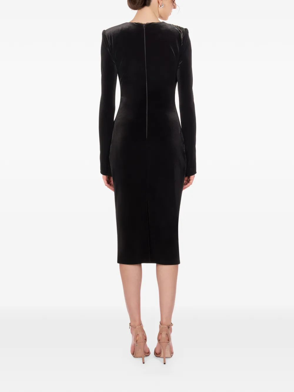IMROSKA Self Portrait Cocktail verfraaide midi-jurk met uitgesneden detail Zwart